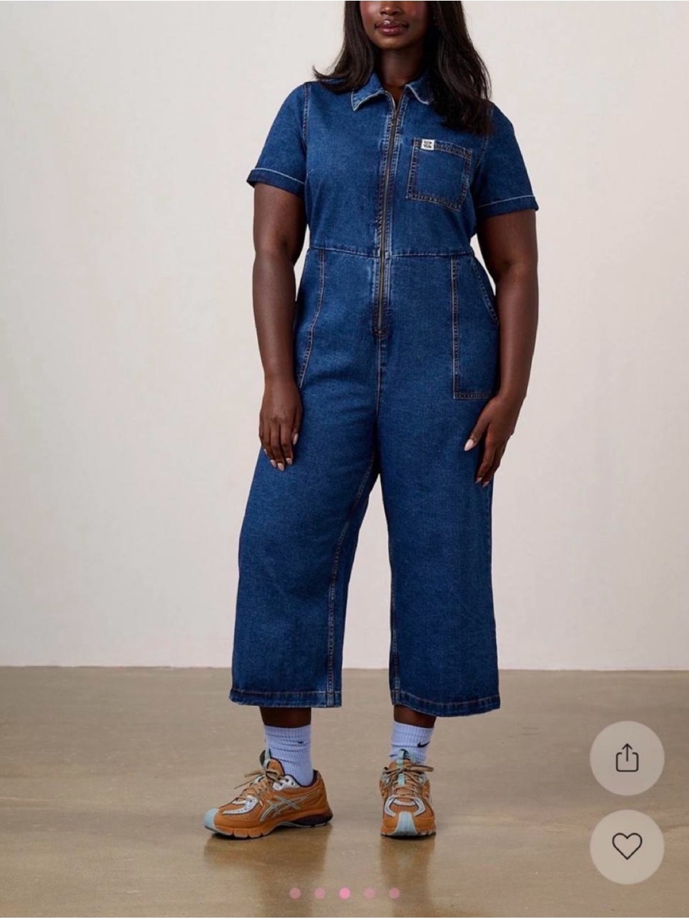 NWT Lucy & Yak Ragan Denim Jumpsuit UK26/US22 Tall Midwash Blue